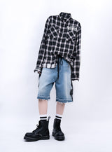 BBD Side Sprayed Custom Denim Shorts (Blue)