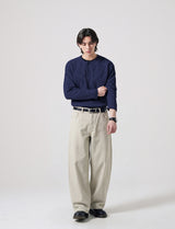26SS★ Textured Henley Neck Long Sleeve T-Shirts