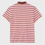 Brown Leather Academic Cap C Patch Pink Stripe Polo Short Sleeve Tee [Unisex]