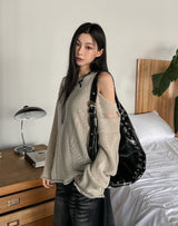 Yukia Damage Deep V-Neck Knit