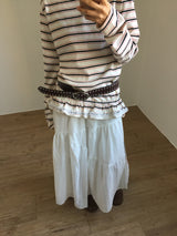 Ray Drape Long Skirt (2color)