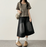 メリピンタックデニムバミューダショーツ [ショート & ロングセレクション*]