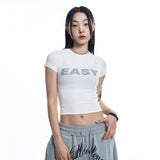 EASY See-through Crop Short Sleeve - WHITE