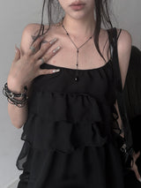 black drop beads necklace