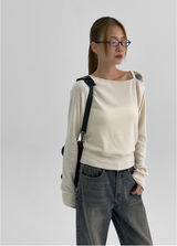 [MADE] ケペリンワンショルダーニット長袖Tシャツ