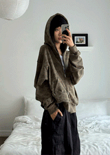 CAMO HOOD ZIP-UP