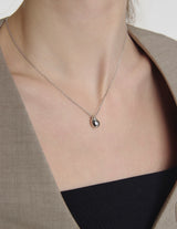 26SS★ Champagne Full Moon Silver Mary Bowl Necklace