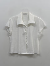 Yoru Pintuck Cap Sleeve Blouse