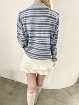 1470. Rugby stripe callor knit T