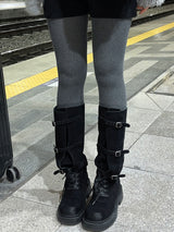 Vintage steel suede long boots