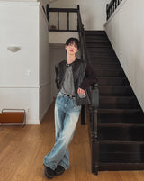 ペールウォッシュワイドデニムパンツ