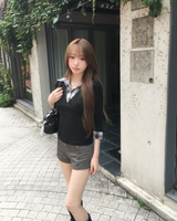 チェックシャツレイヤードTシャツ