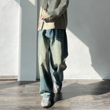 Faded Panel Wide Denim