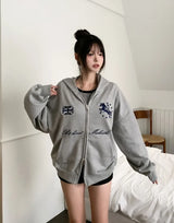 DEET Horse Numbering Two-Way Hood Zip-Up