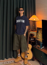 クロップド ボストン ショートスリーブ Tシャツ 4カラー