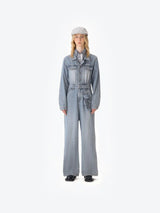 13DE MARZO Bear Denim Jumpsuit Blue