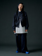 Back string pants (navy)
