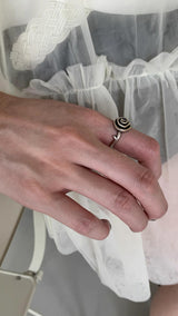 Antique silver rose ring