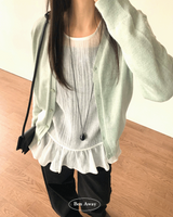 ケリーカシミアVネックルーズフィットカーディガン12C
