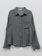 [Unisex] フォミリネンチェックオーバーフィットシャツ