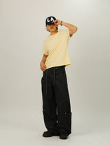OS Washed Pocket Wide Pants