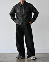 MP WASHED CURVED PANTS BK