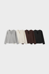 Macca waffle henley neck