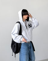 Applique クロップフードジップアップ