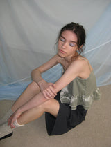 Tie satin blouse_mint