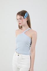 アンバランスホルターネックスリットノースリーブ Sky Blue