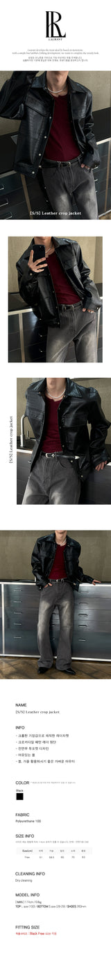[S/S] Leather crop jacket