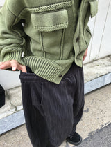 ター ストライプ バルーン デニム パンツ 2C