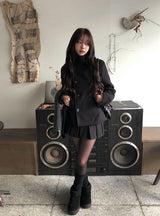 Molan double high neck wool short coat