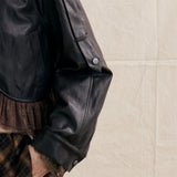 Balletcore Lace Two-Way Two-Piece Look Leather Jacket