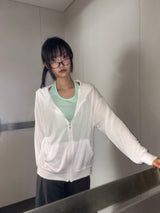 Antale Sheer Oversized Hooded Zip-Up 4color