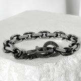 ss-10mm ブラックラインオリジナルチェーンブレスレット