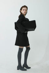 WOOL-LIKE LONG COAT_BLACK