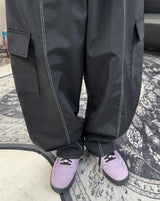 ループステッチ裏起毛ナイロンパンツ
