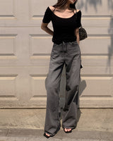 Yield linen denim pants