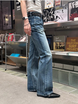 Blue washing boots cut pants