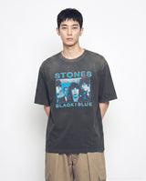 26FW ローリング ストーンズブラックブルーポスターショートスリーブ Tシャツ