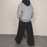 layered deconstructed zip-up hoodie_blue