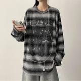 ENK ヒップストリート ダンガラ リブ ロングスリーブ Tシャツ