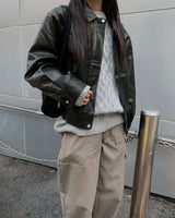 Humming leather jacket