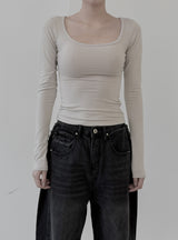 Body Slim Deep Square Tee