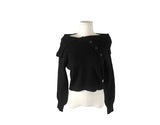 Dahi Off-Shoulder Button Knit Muffler Set