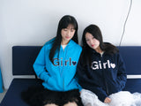 ガールジップアップフーディー - ネイビー