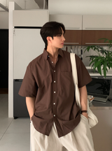 Cool Basic Semi-Over Short Sleeve Shirt