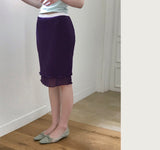 vintage purple chiffon midi skirt
