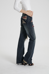 SEXXDEVIL Plaid Washed Jeans